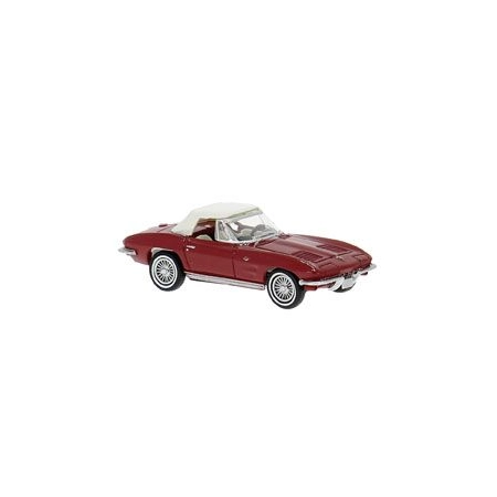 Brekina 18026 - Chevrolet Corvette C2 Convertible, czerwony zamknięty