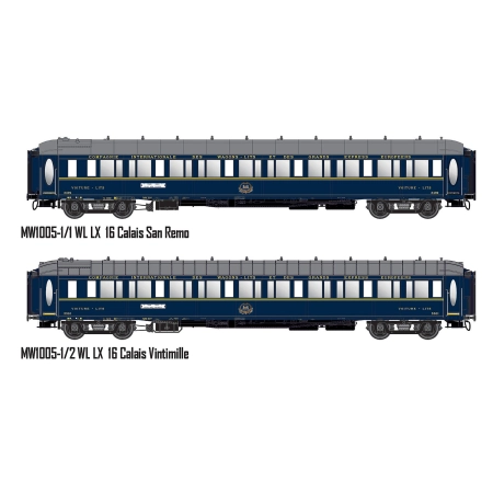 L.S. Models MW1005-1 - Zestaw 2 wagonów pasażerskich „Le Train Blue”, CIWL, Ep.III, z oświetleniem wnętrza