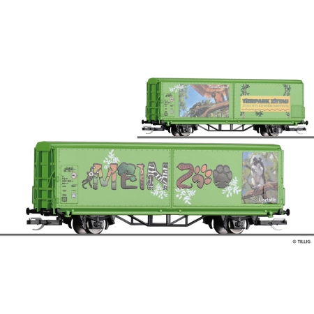 Tillig 14853 - Wagon z przesuwanymi ścianami START „Moje zoo”, Ep.VI