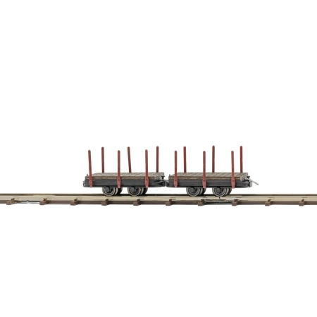 Busch 12225 - 2 wagony z pojedynczymi kłonicami.