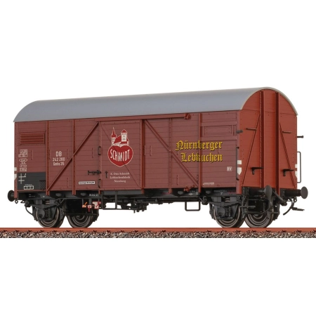 Brawa 51192 - Kryty wagon towarowy Gmhs35, DB, Ep.III „Lebkuchen-Schmidt”