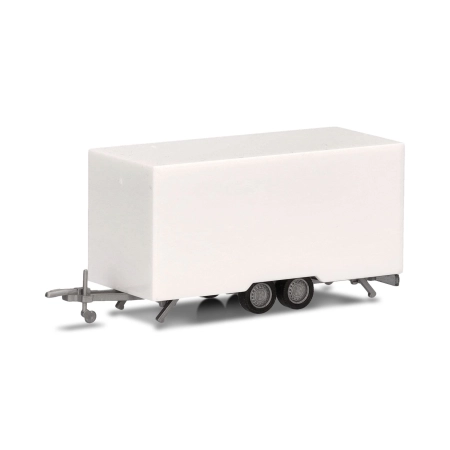 Herpa 054249 - Przyczepa skrzyniowa 4,7 m do samochodu/transportera, biała