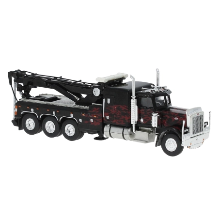 Brekina 86278 - Peterbilt 359 holownik, czarny „Flames”