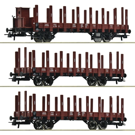 Roco 6600041 - Zestaw 3 wagonów towarowych, DRG, Ep.II