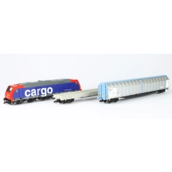 Tillig 01434 - Analogowy zestaw startowy z lokomotywą spalinową i pociągiem towarowym, SBB, Ep.VI