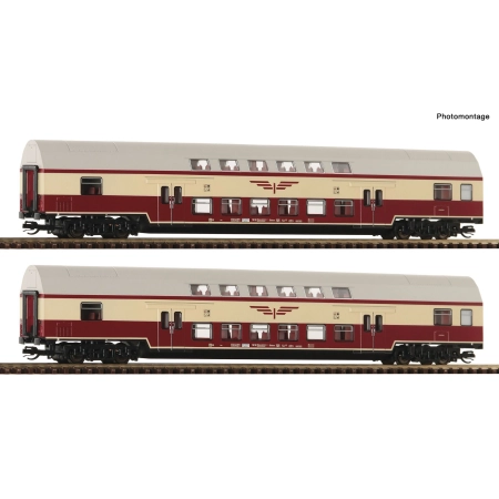 Roco 6280046 - Zestaw 2 wagonów piętrowych „Sputnik”, DR, Ep.IV, DC-Digital