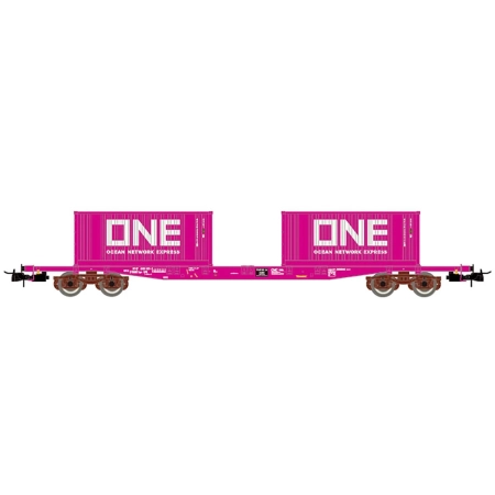 Jouef HJ6261 - Wagon kontenerowy z 2 kontenerami „ONE”, TOUAX, Ep. V