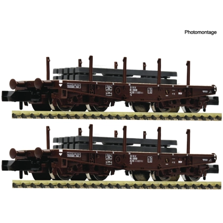 Fleischmann 6660135 - Zestaw 2 wagonów towarowych z płytami stalowymi, ÖBB, Ep.IV