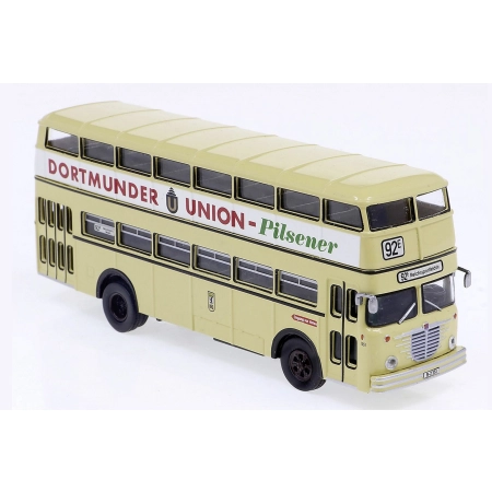 Brekina 61258 - Autobus piętrowy D2U, BVG - Dortmunder Union Pilsener, 1960 r.