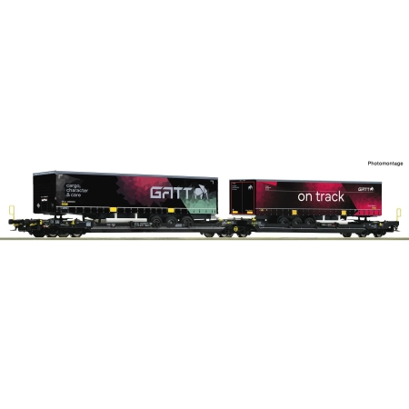 Roco 6600170 - Przegubowy wagon dwukieszeniowy Sdggmrs 738/T3000e, TX-Logistik, Ep.VI
