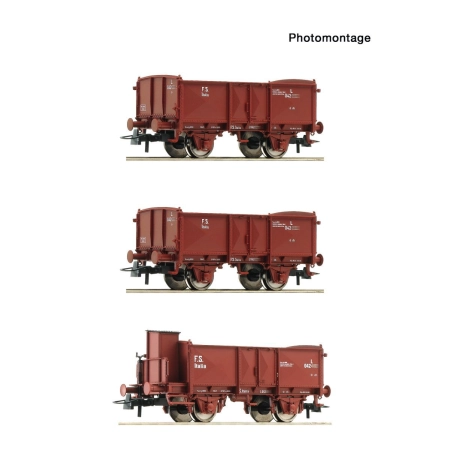 Roco 6600088 - Zestaw 3 wagonów towarowych L, FS, Ep.II-III