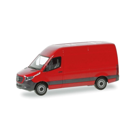 Herpa 093811-002 - Mercedes-Benz Sprinter '18 furgon z wysokim dachem, czerwony