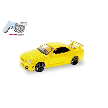 Herpa 87MC000047 - MicroCity: Nissan GTR 34, żółty