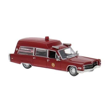 Brekina 19775 - Cadillac Meteor Ambulance 1966, czerwony