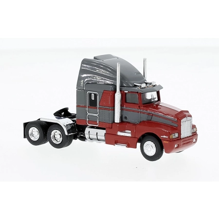 Brekina 85933 - Kenworth T 600, szary/czerwony, 1984