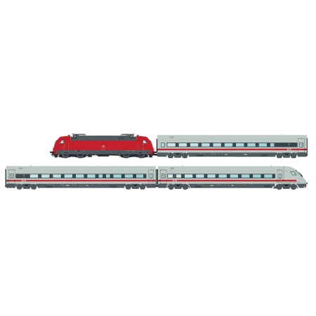 L.S. Models MW2406DC - 4-częściowy zestaw kolejowy z wagonami pasażerskimi.