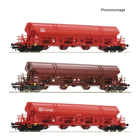 Roco 6600153 - Zestaw 3 wagonów z wychylnym dachem Tadgs 959, DBAG, Ep.VI