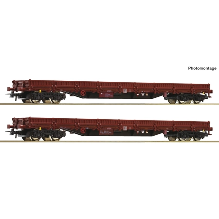 Roco 6600186 - Zestaw 2 wagonów platform Res, ZSSK-Cargo, Ep.VI