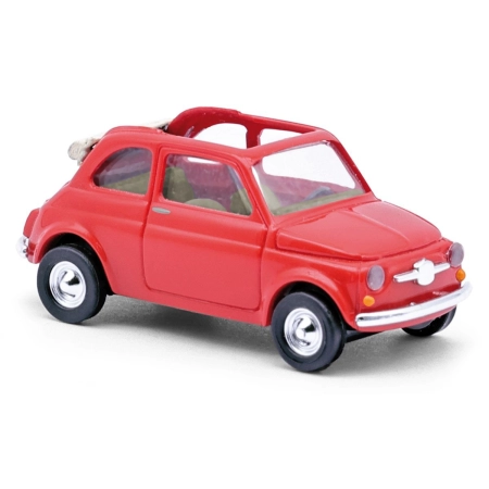 Busch 48782 - Fiat 500 Trasformabile kabriolet sedan, czerwony, rok 1965