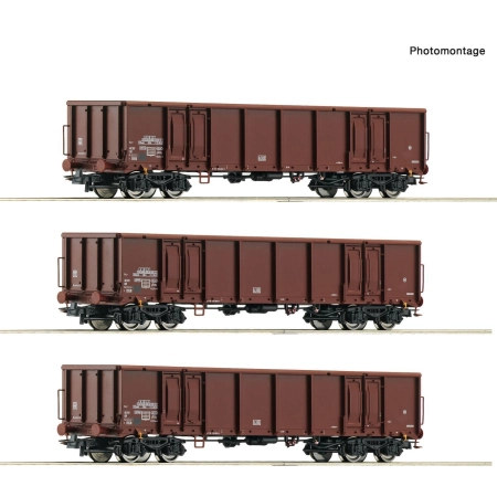 Roco 6600103 - Zestaw 3 wagonów towarowych, DR, Ep.IV