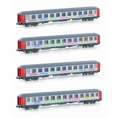 L.S. Models 98099-N - Zestaw 4 wagonów z kuszetkami Bvcmz, D 300 Berlin-Stockholm, Snälltaget, Ep.VI