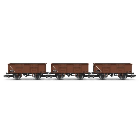 Hornby TT6039 - Zestaw 3 wagonów węglarek 21T Mineral 313093 313075 313127, BR, Ep.III
