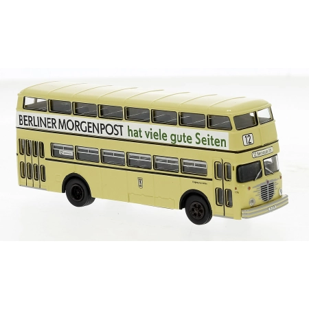Brekina 61259 - Autobus piętrowy D2U, BVG - Berliner Morgenpost, 1960 r.
