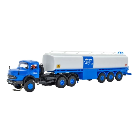 Viessmann 8035 - CarMotion MB 3-osiowy z okrągłą maską i przyczepą do przewozu węgla UNION