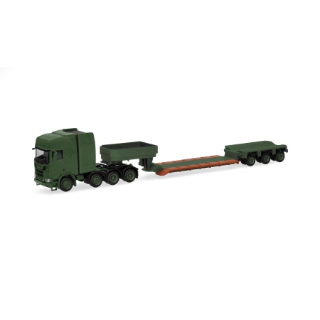 Herpa 747295 - Scania CR 20 HD naczepa niskopodwoziowa „Danish Army” (DK)