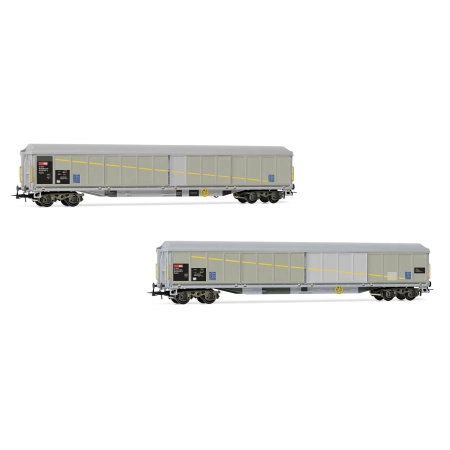 Rivarossi HR6650 - Zestaw 2 wagonów z przesuwanymi ścianami Habils z łatami, SBB, Ep.V