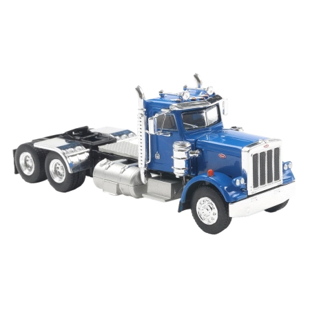 Brekina 85720 - Peterbilt 359 krótka ciężarówka z naczepą, niebieska