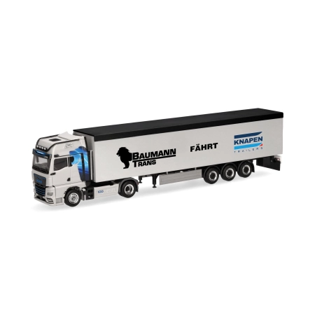 Herpa 320085 - MAN TGX GX Schubboden-Sattelzug "Baumann/Knapen"