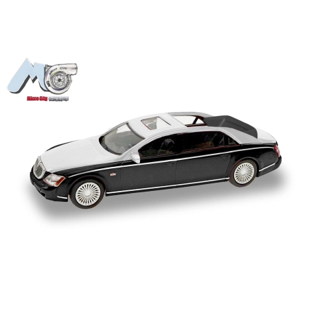 Herpa 87MC000026 - Maybach 62S, czarny/srebrny
