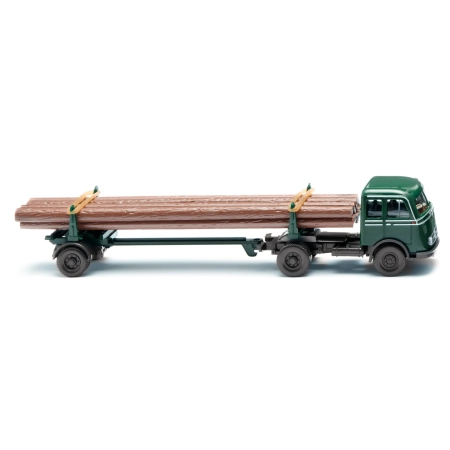 Wiking 039014 - Transporter długiego drewna (MB Pullman) - zielony jak mech
