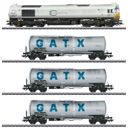 Märklin 26077 - Skład „Kerosin Transport”, klasa 77, Euro Cargo Rail i 3 cysterny GATX, Ep.VI, dźwięk MFX