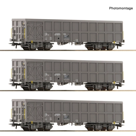 Roco 6600203 - Zestaw 3 wagonów towarowych Fas, SNCF, Ep.V-VI