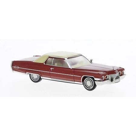 Brekina 18125 - Cadillac Coupé de Ville, czerwony/kość słoniowa, 1972 r.