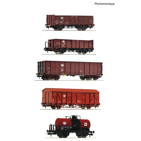 Roco 6600126 - Zestaw 5 wagonów towarowych, MAV, Ep.IV
