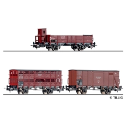 Tillig 70067 - Zestaw 3 wagonów towarowych, Górny Śląsk / Koleje Górnośląskie, Ep.II