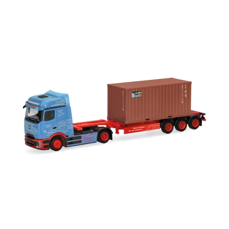 Herpa 320658 - MB eActros ProCabin BigSpace 20 ft. naczepa kontenerowa „Frankenbach”