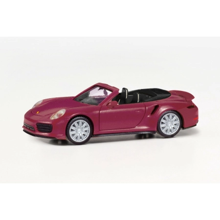 Herpa 038928-002 - Porsche 911 Turbo Cabrio, rubinowy czerwony metalik