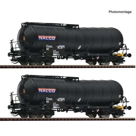 Roco 6680035 - Zestaw 2 wagonów cystern przegubowych Zaes, Nacco, Ep.V-VI