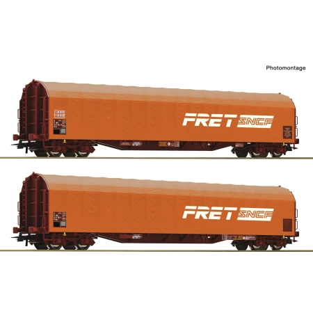 Roco 6600161 - Zestaw 2 wagonów z plandeką przesuwną Rilns, SNCF, Ep.IV-V
