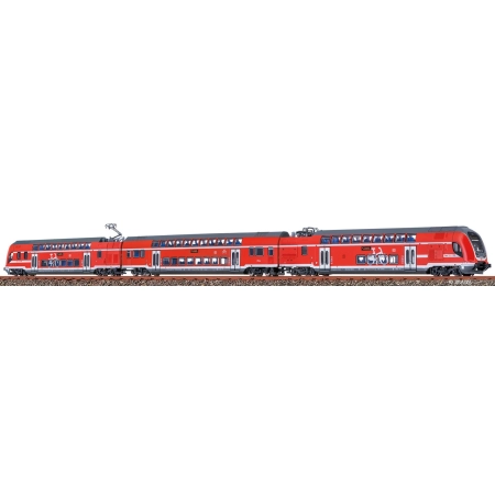 Brawa 64539 - Zestaw 3 sztuk TWINDEXX VARIO, pociąg dwupoziomowy, DBAG, ep. VI „Stralsund Hbf”