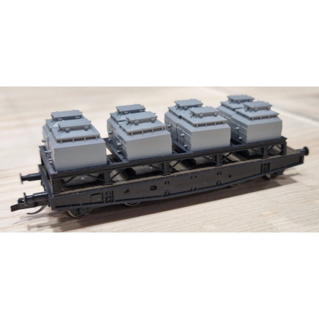 Karsei 23290 - Wagon towarowy platforma SSys z pojemnikami na wapno, DR, Ep.III