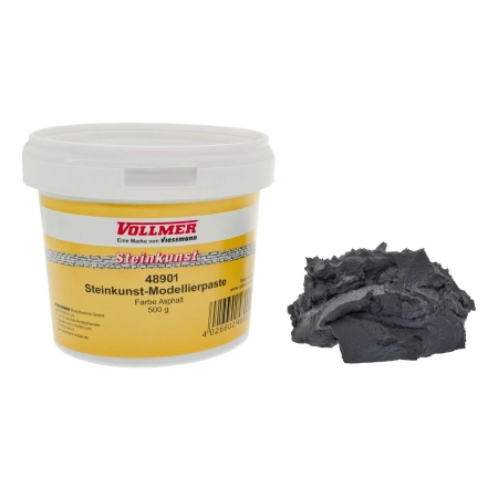 Vollmer 48901 - Pasta modelarska do kamienia artystycznego, kolor asfalt, 500 g