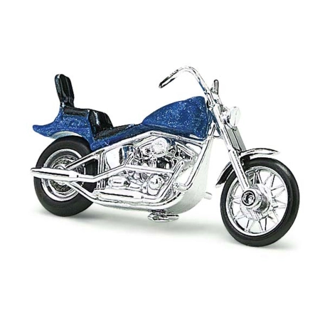 Busch 40152 - Motocykl amerykański, niebiesko-metaliczny