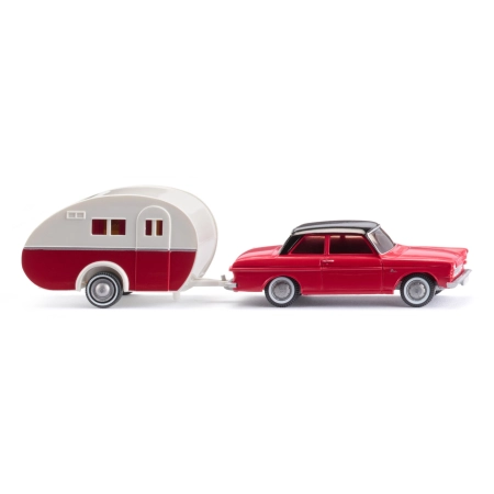 Wiking 020203 - Ford Taunus 12M z przyczepą kempingową