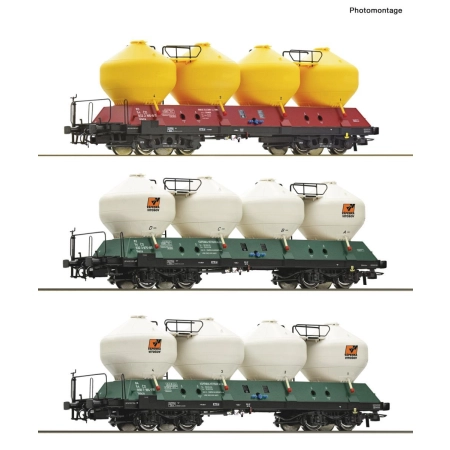 Roco 6600180 - Zestaw 3 wagonów silosów Uacs, CD, Ep.VI