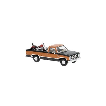 Brekina 19662 - GMC Sierra Grande czarny/pomarańczowy